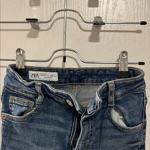 Zara Medium Blue Denim Jeans with Contrast Stitching